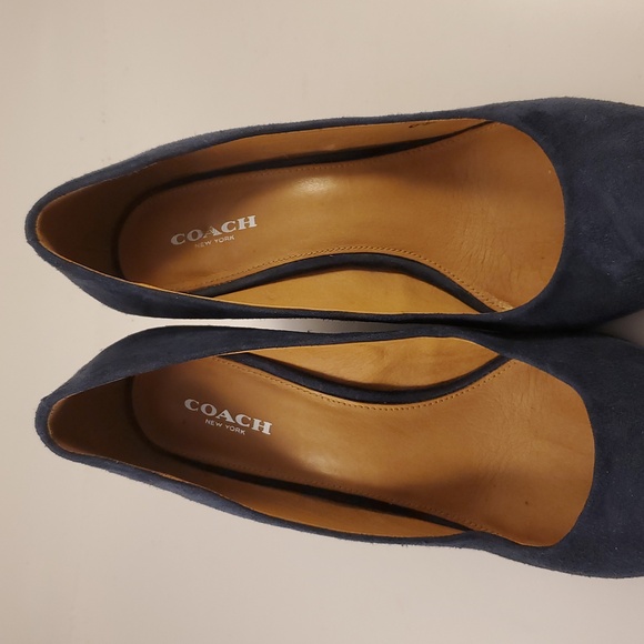 Coach Women's Blue Suede Pumps Size 8 1/2 Style Rileigh - Picture 8 of 11